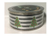 BLACK STRIPES GLITTER CHRISTMAS TREES WIRE EDGE RIBBON 2 1/2" Wide 50 Yds