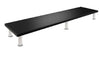 Large Dual Monitor Stand for Computer Screens Solid Bamboo Supports - Black