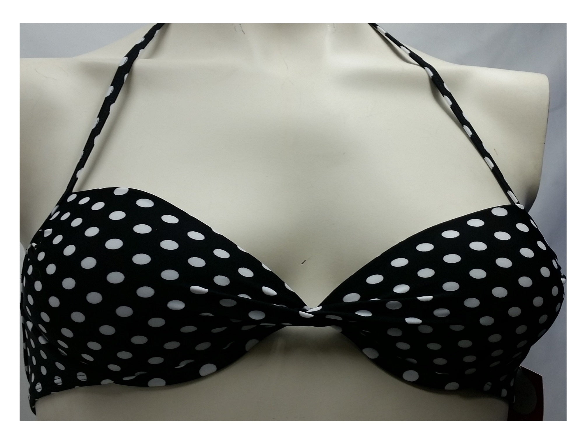 Xhilaration Women Push Up Underwire Strappy Bikini Top Black Dot X Small