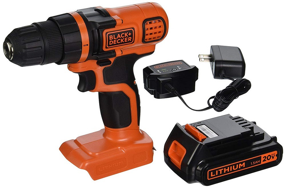 BLACK+DECKER LDX120C 20V Max Lithium-Ion Cordless Drill/ Battery and  Charger OEM