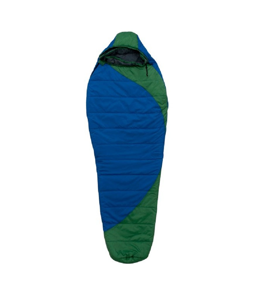 Ozark Trail 50F Mummy Extra Long Outdoor Sleeping Bag, Blue/Green