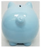 Blue Ceramic Piggy Bank Large 8" H x 10" L