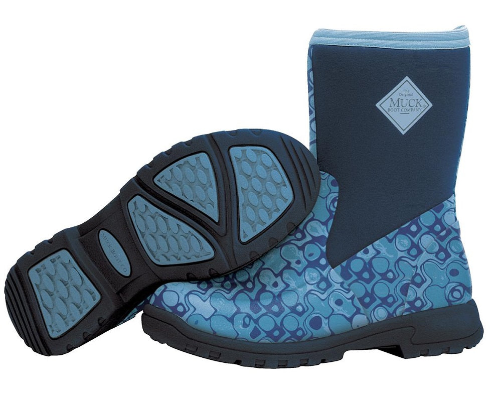 Muck Boots Women Breezy Mid Cool Casual All Purpose Boot Blue Print Sz 6