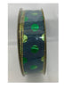 Kirkland Signature 1.5 In 50 yd Wire Edged Ribbon Blue with Green Polka Dots