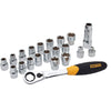 Bostitch 21-Piece 3/8-Inch Pass-Thru Socket Set