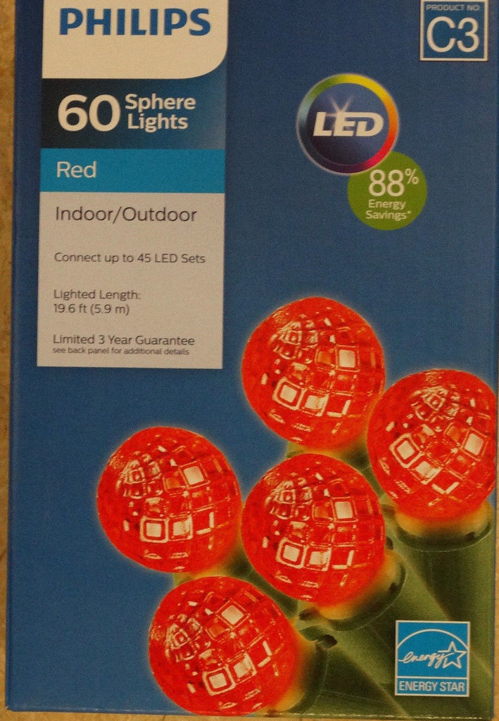 Philips LED Red Faceted Sphere Indoor/Outdoor Lights - 60 Bulbs | My ...