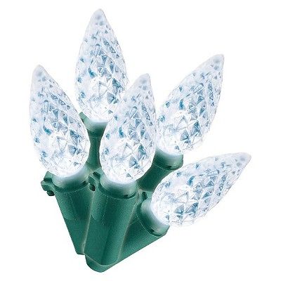 Philips 60ct Cool White LED Faceted C6 String Christmas Inddor/Outdoor Lights