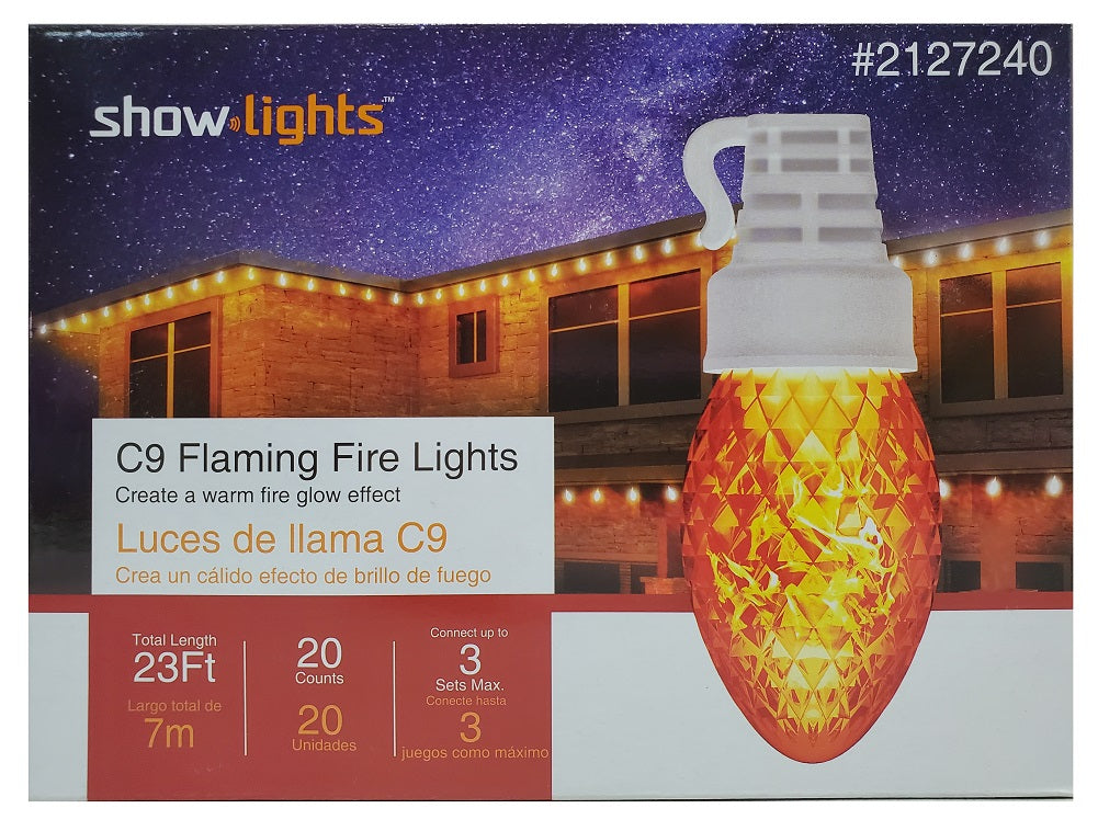 Calfire Lighting ShowLights C9 Flaming Fire Lights 20-Count Total Length 23-FT | My ...