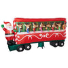 Santa with Reindeer in Cable Car Stable Christmas Inflatable 12FT Wide