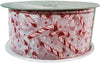 Candy Cane Red Sparkle and White Wire Edge Premium Holiday Tree Decorating Bow Gift Wrapping Ribbon 2.5" Wide by 50 Yards