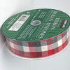 Kirkland Signature Red Black White Gingham Check Plaid Wire Edge Ribbon Christmas 50 Yard Roll 1.5" Wide
