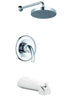 Sheffield Home Single Handle Rain Shower and Tub Faucet, Polished Chrome