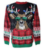 Men's Ugly Holiday Pullover Sweaters Reindeer Large
