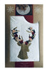 Allen and Roth White Velveteen Christmas Tree Skirt with Metallic Gold Stag Head and Floral Embroidery 56" Round