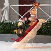 Holiday Time 52" Light-Up Deer and Penguin on Sled Tinsel Christmas Decoration