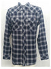 Dickies Men's Flannel Long Sleeve Button Down Shirt, Dark Navy, XX-Large