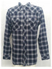 Dickies Men's Flannel Long Sleeve Button Down Shirt, Dark Navy, 4X-Large