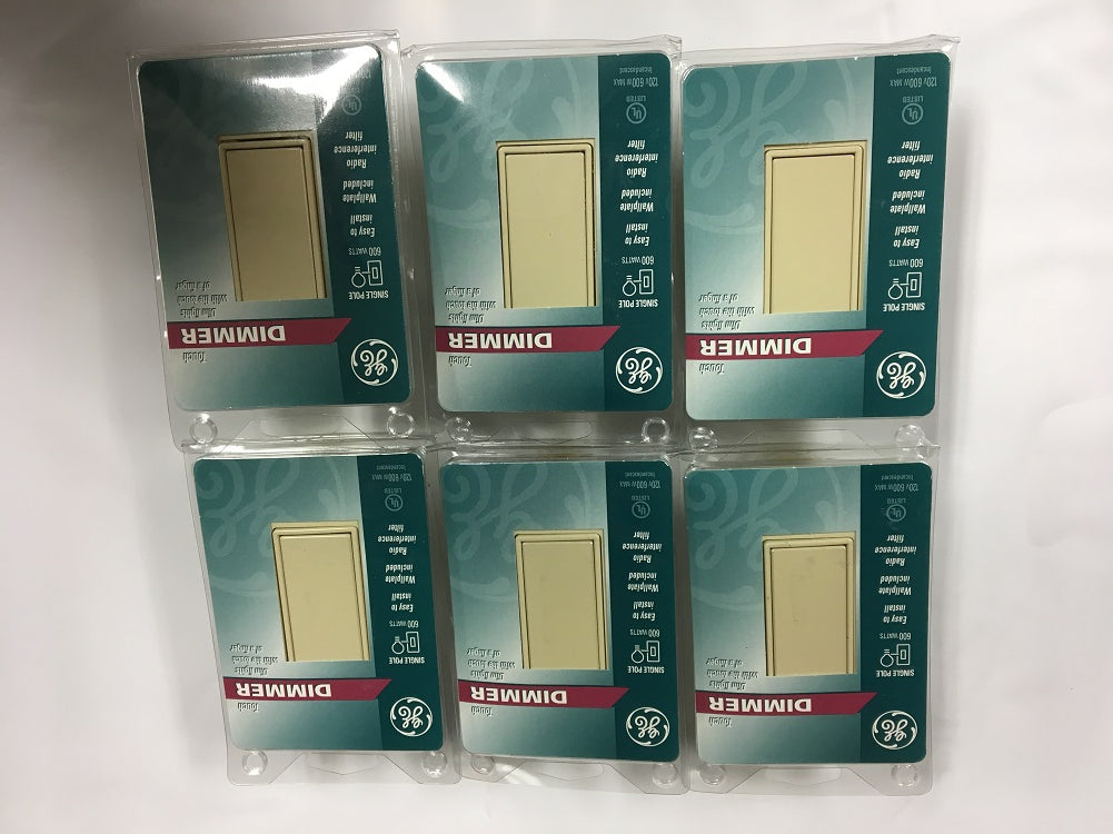 New GE Dimmer Touch Switch Wall Switch Plate 6 Pc light