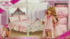 Disney Princess & Me Royal Canopy Pink Baby Doll Bed 14-Pieces for 20" Dolls