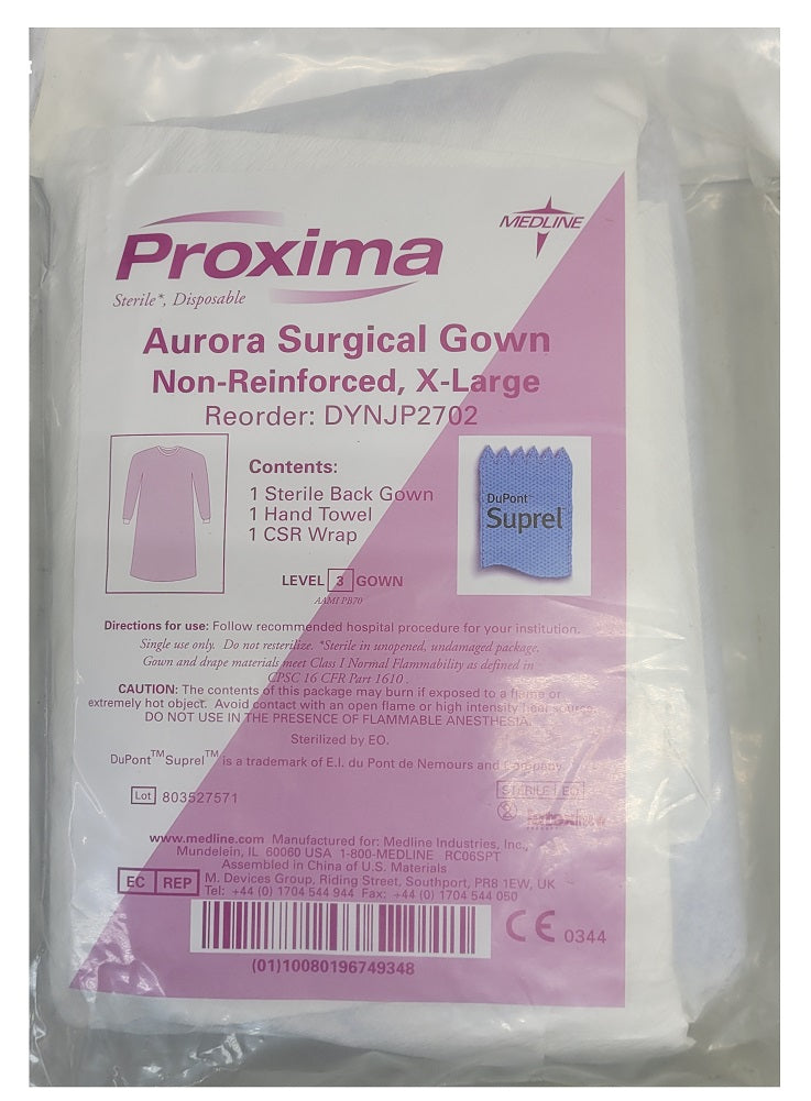 Proxima Sterile Disposable Aurora Surgical Gown Non-Reinforced X-Large