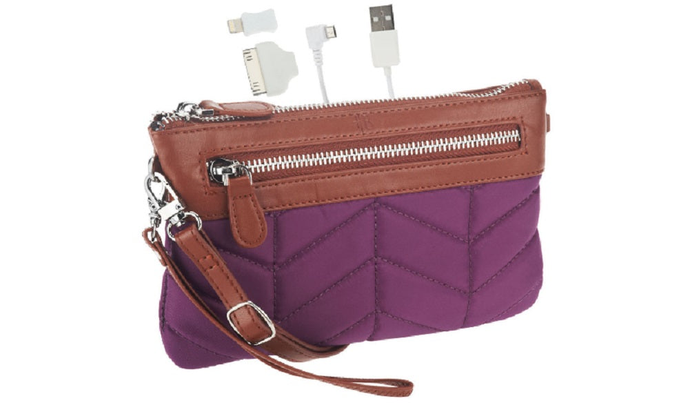 Handbag Butler Handbag Butler Quilted Nylon 2-in-1 Bag with 3000 mAh Cell Phone Charg ...