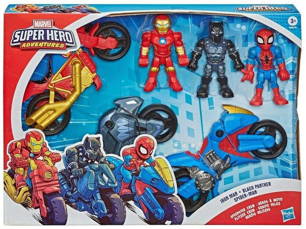 Marvel Super Hero Adventures Speedster Crew Iron Man Black Panther Spiderman
