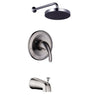 Sheffield Home Brushed Nickel Single Handle Rain Shower and Tub Faucet EB89B