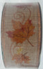 Kirkland Signature Wire-Edged Ribbon 2.5" Wide Burlap Fall Leaves, 50 Yds
