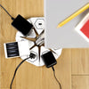 Globe Electric Surge Protected 4 Outlet Flexigon Power Strip 2 USB Ports, White
