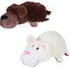 FlipaZoo 16" Plush 2-in-1 Pillow - Chocolate Labrador Transforming to White Cat