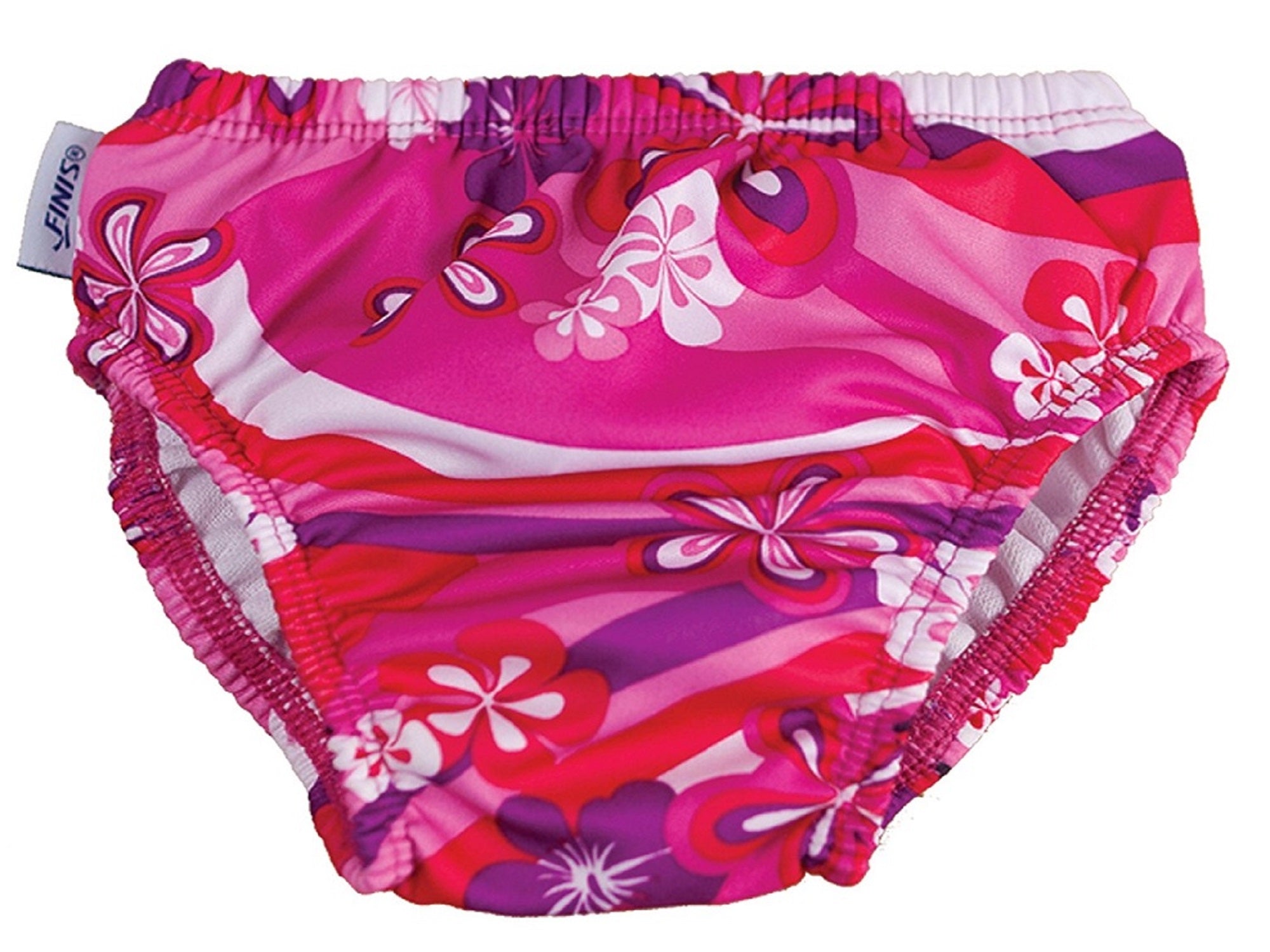 FINIS Flower Power Pink Reusable Swim Diaper, Large (12-18 Months)