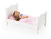 Guidecraft Wooden Doll Bed, White, for Dolls up to 21"