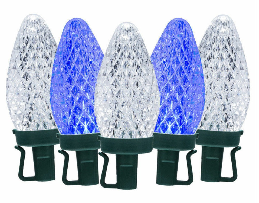 GE Color Choice 50 LED Dual Color C-9 Lights Multi Function 32.6 ft Blue/Cool White
