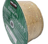 Kirkland Premium Metallic Gold Glitter Mesh Wire-Edged Ribbon 2.5-inch 50 Yards