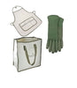 Naturally Green Bamboo Gloves, Tote Bag & Full Apron