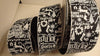 Holiday 50 Yards Designer Christmas Day Ribbon Wired 2.5" Wide Black White Merry Christmas Bow