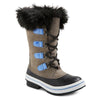 Cat & Jack Girls' Nadia Suede Black Fur Top Grey Winter Snow Boots Size 4