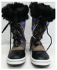 Cat & Jack Girls' Nadia Suede Black Fur Top Grey Winter Snow Boots Size 4