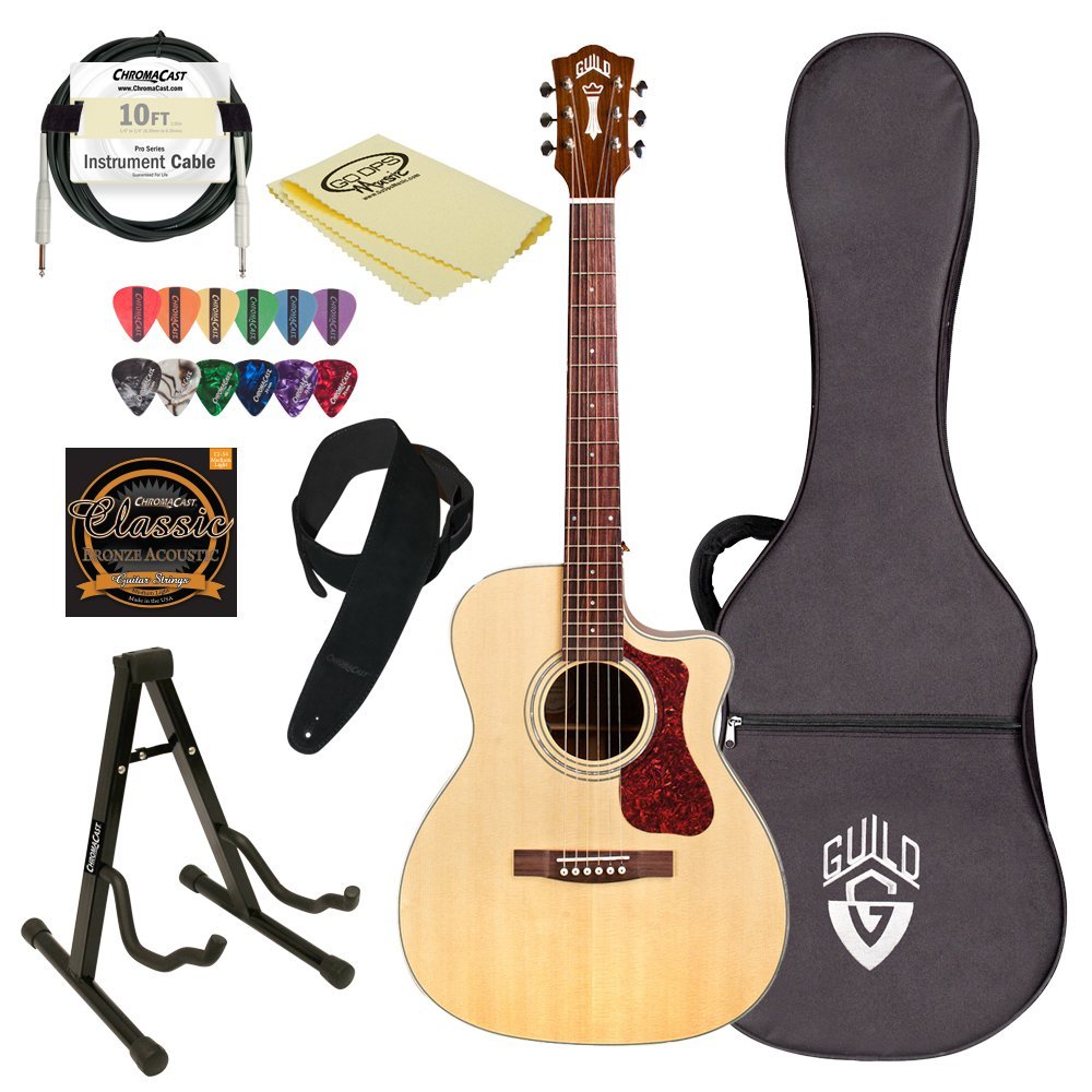 Guild OM-140CE NAT-KIT-2 Natural Orchestra-Style Acoustic Electric Guitar