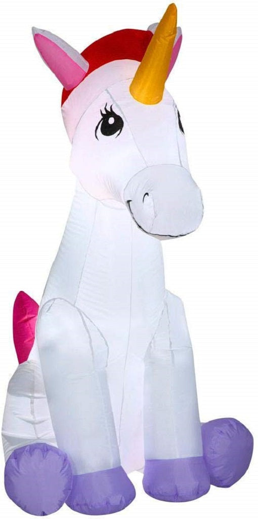 Home Accents Holiday 4.50 ft. Pre-Lit Airblown Inflatable Christmas Unicorn