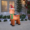 Lighted Inflatable Reindeer with Santa Hat 41.34 in. W x 22.84 in. D x 72.05 in. H