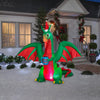 Home Accents Holiday 8 Ft  Pre-lit Inflatable Kaleidoscope-Dragon with Flaming Mouth and Present Airblown