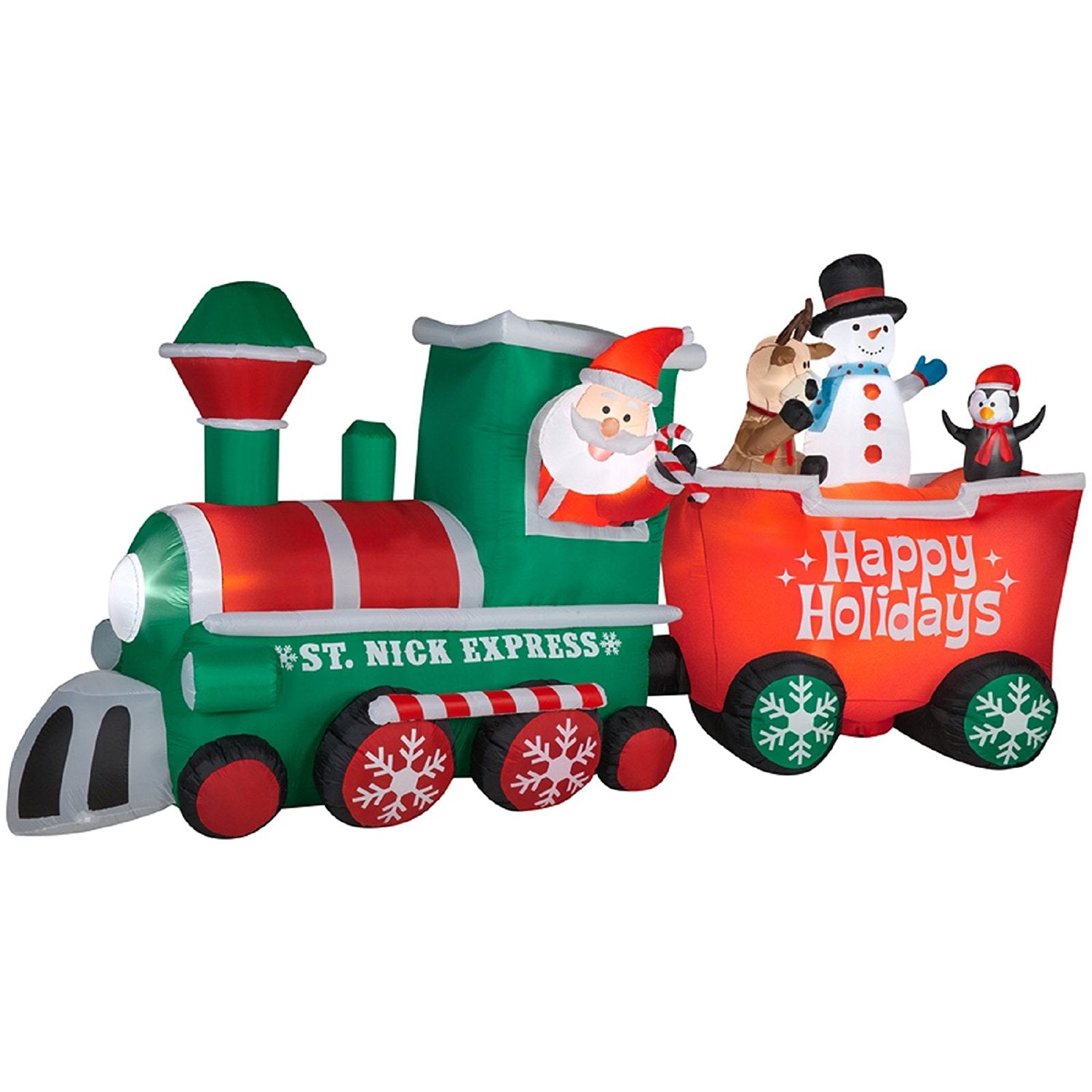 15.5 FT Airblown St. Nick Express Holiday Train with Conductor