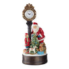 Santa Holiday Clock with LED Christmas Tree