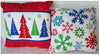 18" Holiday Pillows 2-pack Snowflakes/Trees