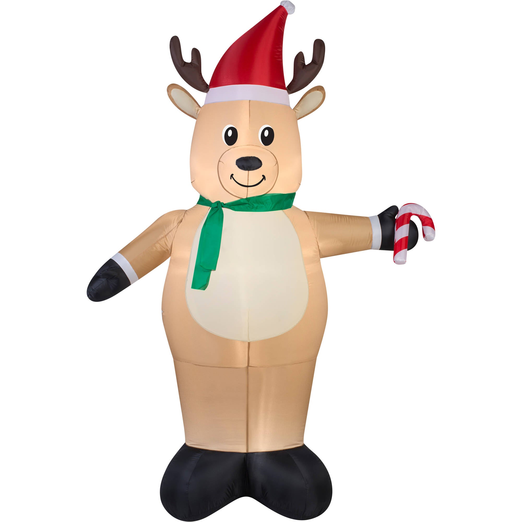 Gemmy Airblown Inflatables Christmas Inflatable Reindeer with Candy Cane, 7' Holiday Time