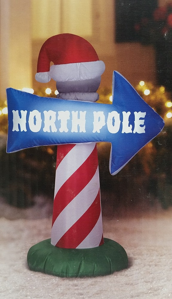 Holiday Time North Pole Sign Airblown Inflatable 3 and half feet