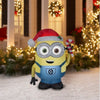 Inflatable Despicable Me Minion Santa w/ Candy Cane Bob LED 4ft