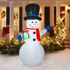 Gemmy Christmas AIRBLOWN Inflatable Snowman With Gift 7 FT Tall White