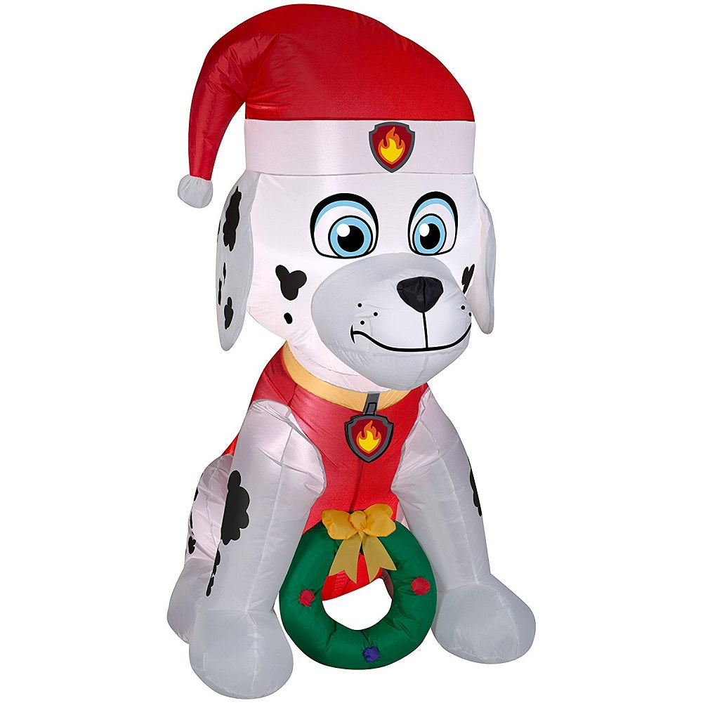 Gemmy Airblown Inflatable Paw Patrol Marshall w/Wreath 4.5 ft Tall Indoor/Outdoor Decoration